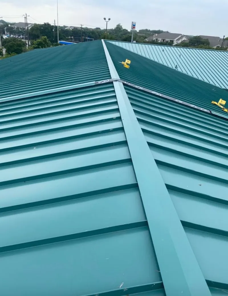 Green commercial metal roof ridge and valley for Metal Roof Repair in Tualatin